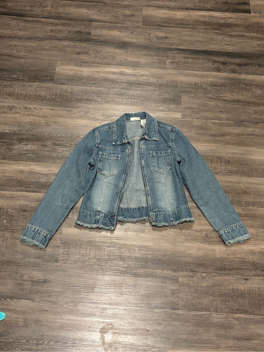 Faded Glory Authentic Ladies Denim Jacket - Medium Stone Wash Blue